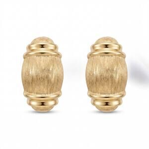 Christian Dior Vintage Gold Tone Textured Post Earrings Signed Costume Jewelry